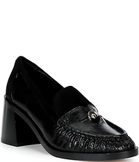 kate spade new york Penni Leather Point Toe Loafer Heels