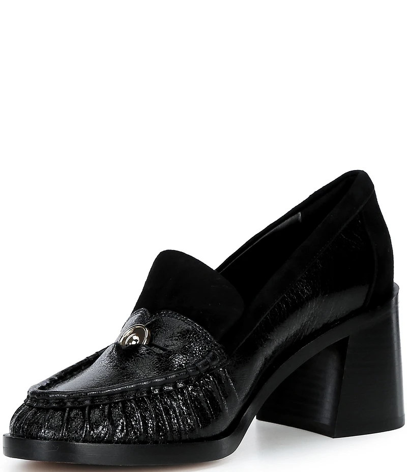 kate spade new york Penni Leather Point Toe Loafer Heels
