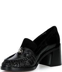 kate spade new york Penni Leather Point Toe Loafer Heels