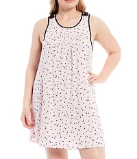 kate spade new york Plus Size Dot Jersey Knit Sleeveless Chemise