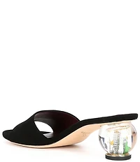 kate spade new york Polished Suede Clear Ball Heel Slide Sandals