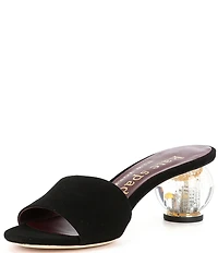 kate spade new york Polished Suede Clear Ball Heel Slide Sandals