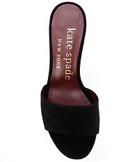 kate spade new york Polished Suede Clear Ball Heel Slide Sandals