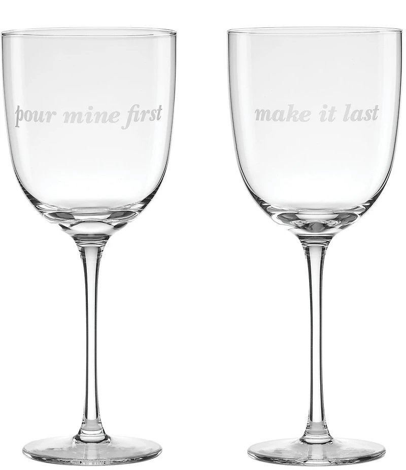 kate spade new york Pour Mine/Make It Last Wine Glass, Set of 2