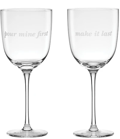 kate spade new york Pour Mine/Make It Last Wine Glass, Set of 2
