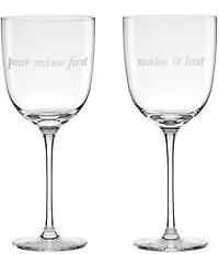 kate spade new york Pour Mine/Make It Last Wine Glass, Set of 2
