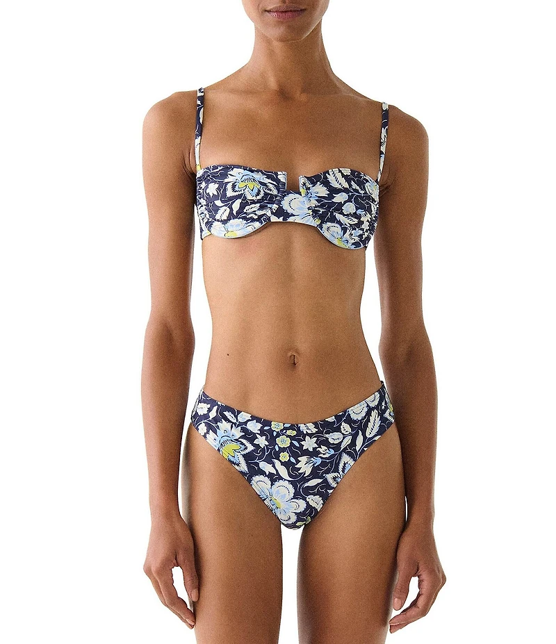 kate spade new york Pretty Paisley Underwire Shirred Swim Top