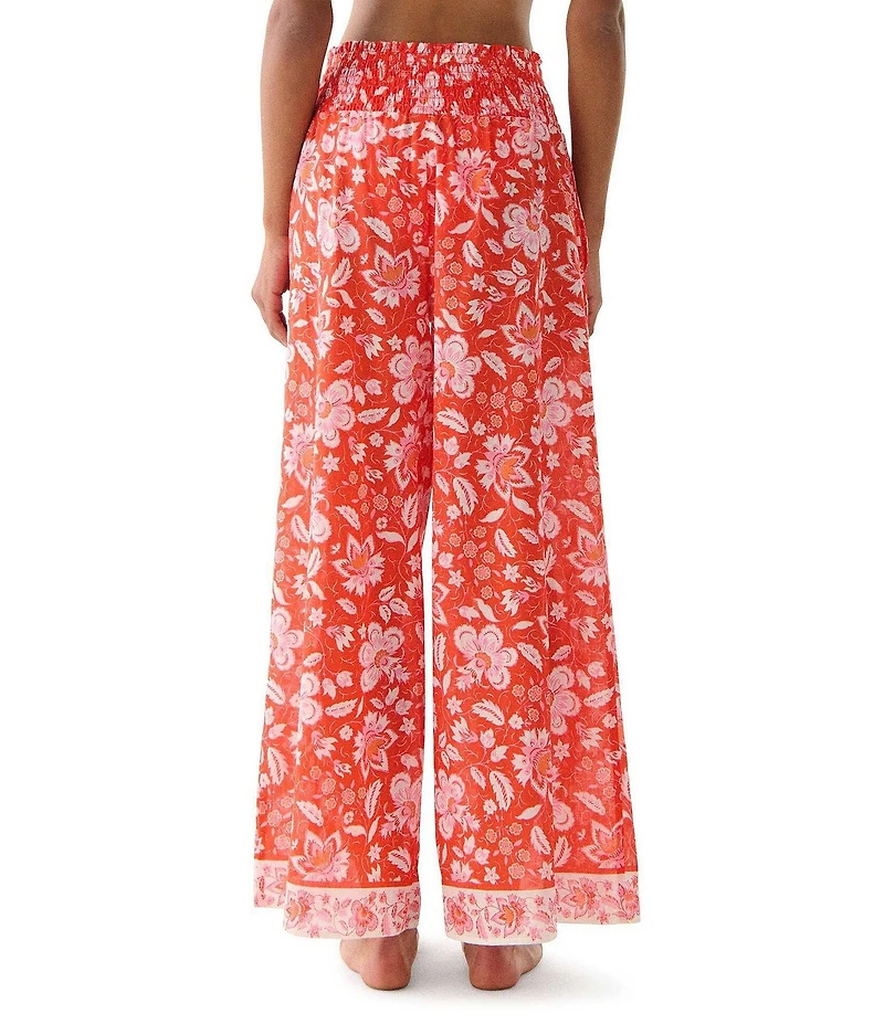 kate spade new york Pretty Paisley Wide Leg Pull-On Swim Cover-Up Pants