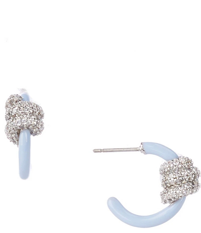 kate spade new york Ropes & Knots Enamel Pave Knot Hoop Earrings