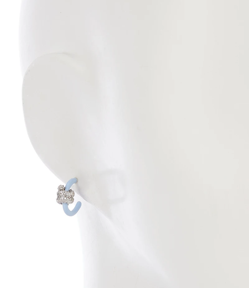 kate spade new york Ropes & Knots Enamel Pave Knot Hoop Earrings
