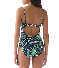 kate spade new york Ruched Underwire Bandeau One Piece Swimsuit