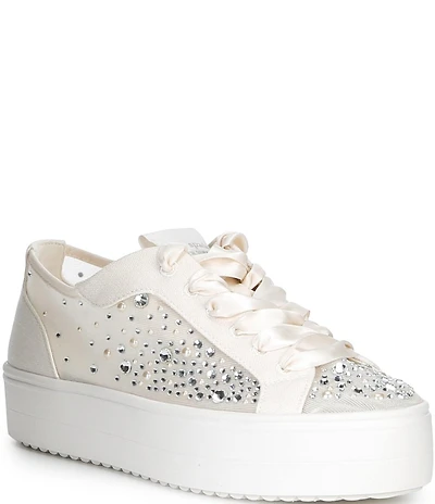 kate spade new york Sam Icon Rhinestone Ribbon Lace Up Platform Sneakers