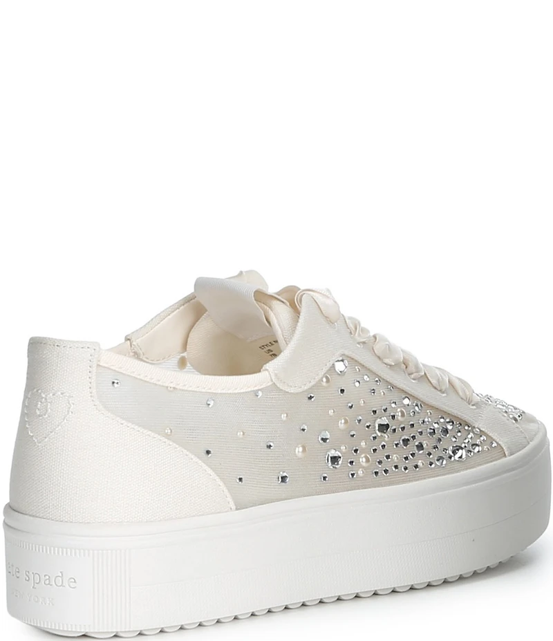 kate spade new york Sam Icon Rhinestone Ribbon Lace Up Platform Sneakers
