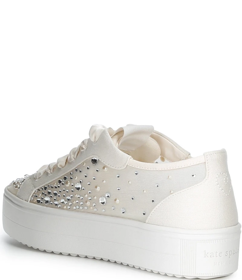 kate spade new york Sam Icon Rhinestone Ribbon Lace Up Platform Sneakers