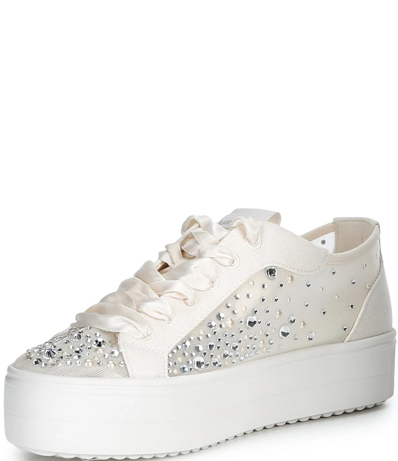 kate spade new york Sam Icon Rhinestone Ribbon Lace Up Platform Sneakers