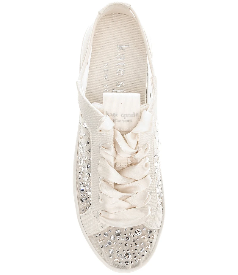 kate spade new york Sam Icon Rhinestone Ribbon Lace Up Platform Sneakers