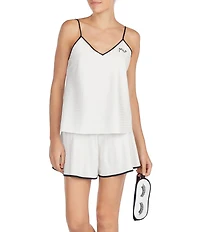 kate spade new york Satin Jacquard Shorty Coordinating Bridal Pajama and Eye Mask Set
