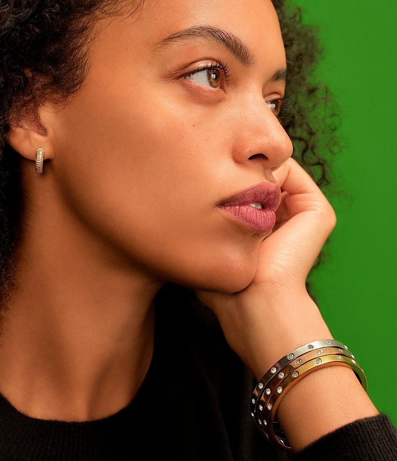 kate spade new york Set in Stone Hinged Gold-Plated Bangle Bracelet