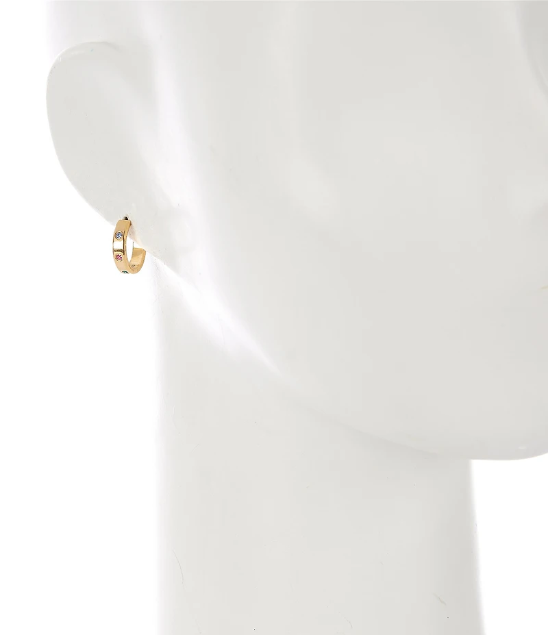 kate spade new york Crystal Set In Stone Huggie Hoop Earrings