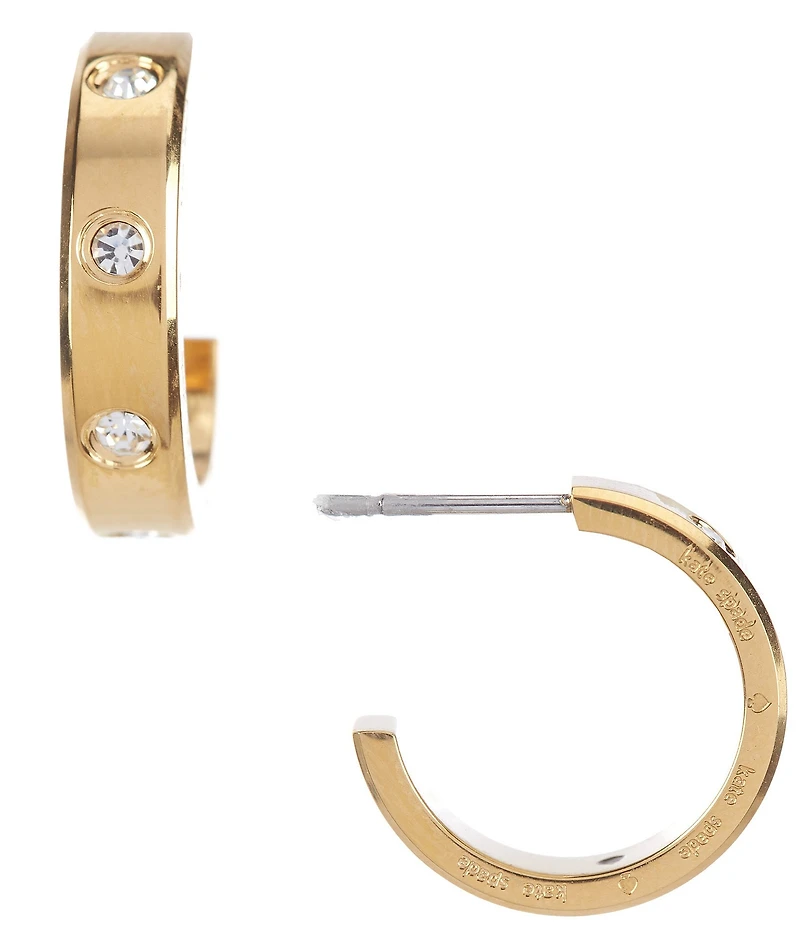 kate spade new york Crystal Set In Stone Huggie Hoop Earrings