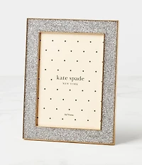 kate spade new york Sitting Pretty 5#double; x 7#double; Silver Glitter Frame