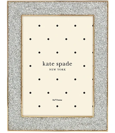 kate spade new york Sitting Pretty 5#double; x 7#double; Silver Glitter Frame