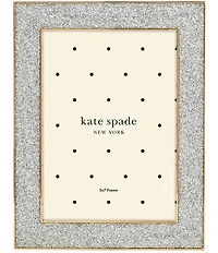 kate spade new york Sitting Pretty 5#double; x 7#double; Silver Glitter Frame