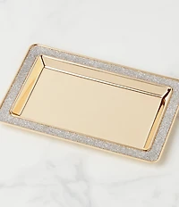 kate spade new york Sitting Pretty Silver Glitter Tray
