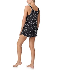 kate spade new york Sleeveless Scoop Neck Tank & Shorty Bow Print Bridal Pajama Set