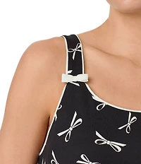 kate spade new york Sleeveless Scoop Neck Tank & Shorty Bow Print Bridal Pajama Set