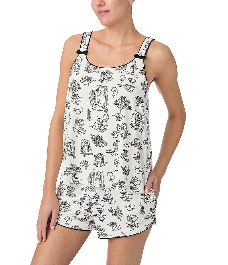 Kate Spade New York Sleeveless Scoop Neck Tank & Shorty Bridal Toile Pajama Set