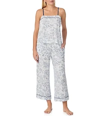 kate spade new york Sleeveless Square Neck Jersey Knit Toile Print Cropped Pajama Set