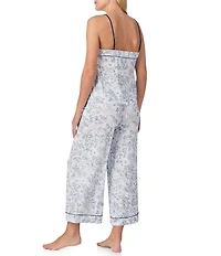 kate spade new york Sleeveless Square Neck Jersey Knit Toile Print Cropped Pajama Set