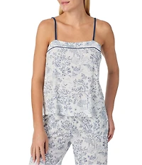 kate spade new york Sleeveless Square Neck Jersey Knit Toile Print Cropped Pajama Set