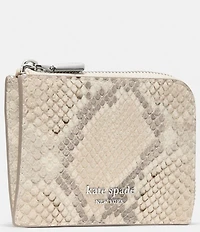 kate spade new york Snake Embossed Leather Mini Card Case