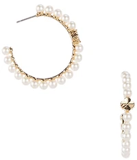 kate spade new york Spade Flower Pearl Hoop Earrings