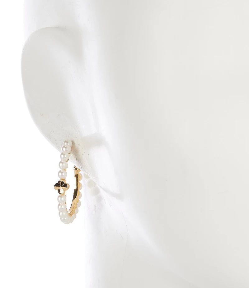 kate spade new york Spade Flower Pearl Hoop Earrings