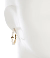 kate spade new york Spade Flower Pearl Hoop Earrings