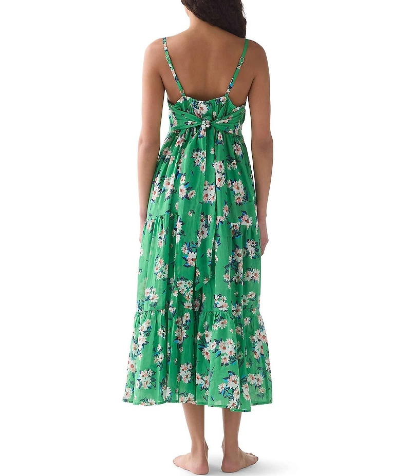 kate spade new york Spring Daisies V-Neck Tiered Swim Cover-Up Dress