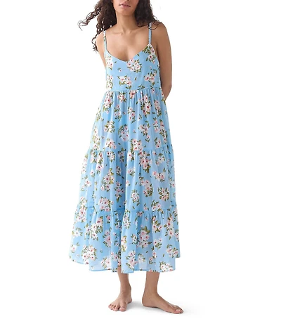 kate spade new york Spring Daisies V-Neck Tiered Swim Cover-Up Dress