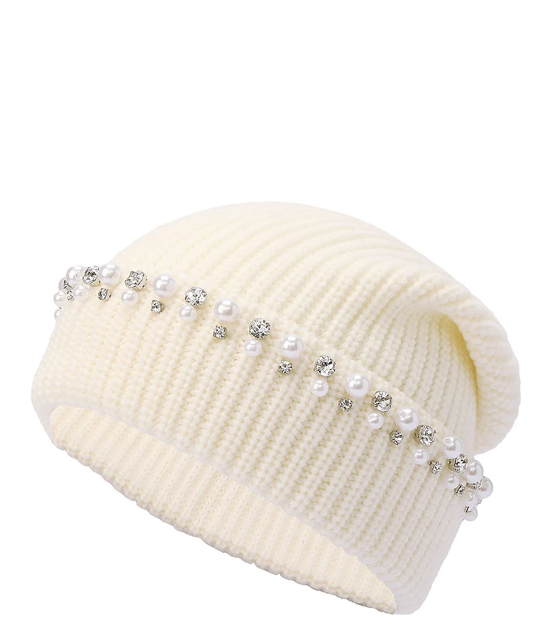 kate spade new york Stacked Embellished Cuff Knit Beanie