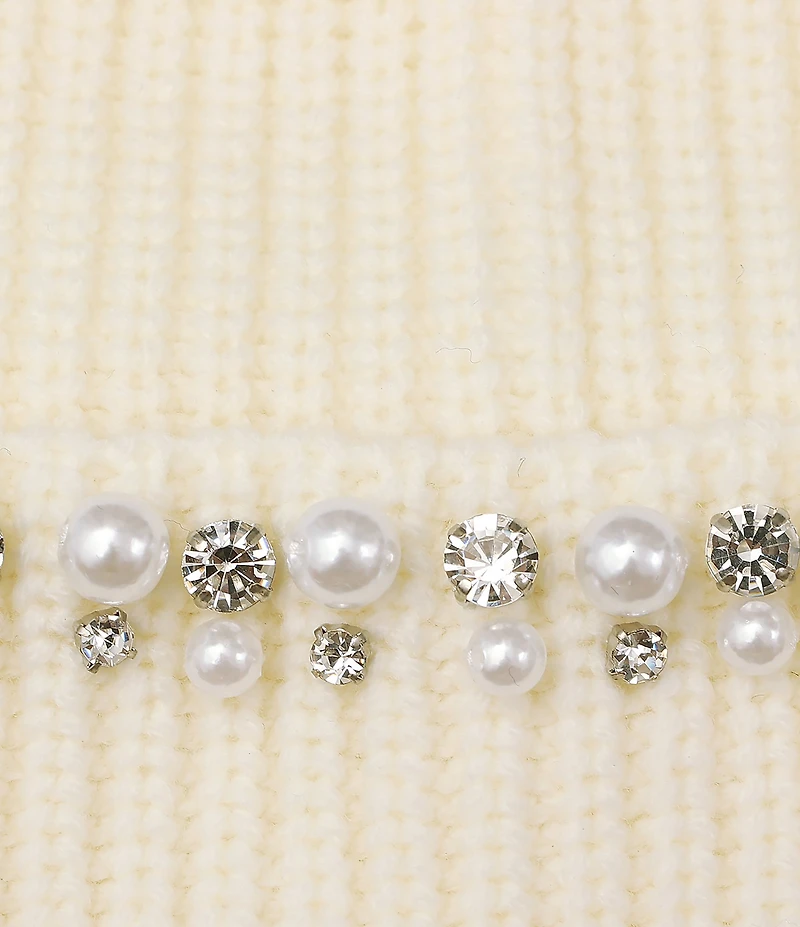 kate spade new york Stacked Embellished Cuff Knit Beanie