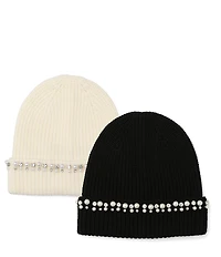 kate spade new york Stacked Embellished Cuff Knit Beanie