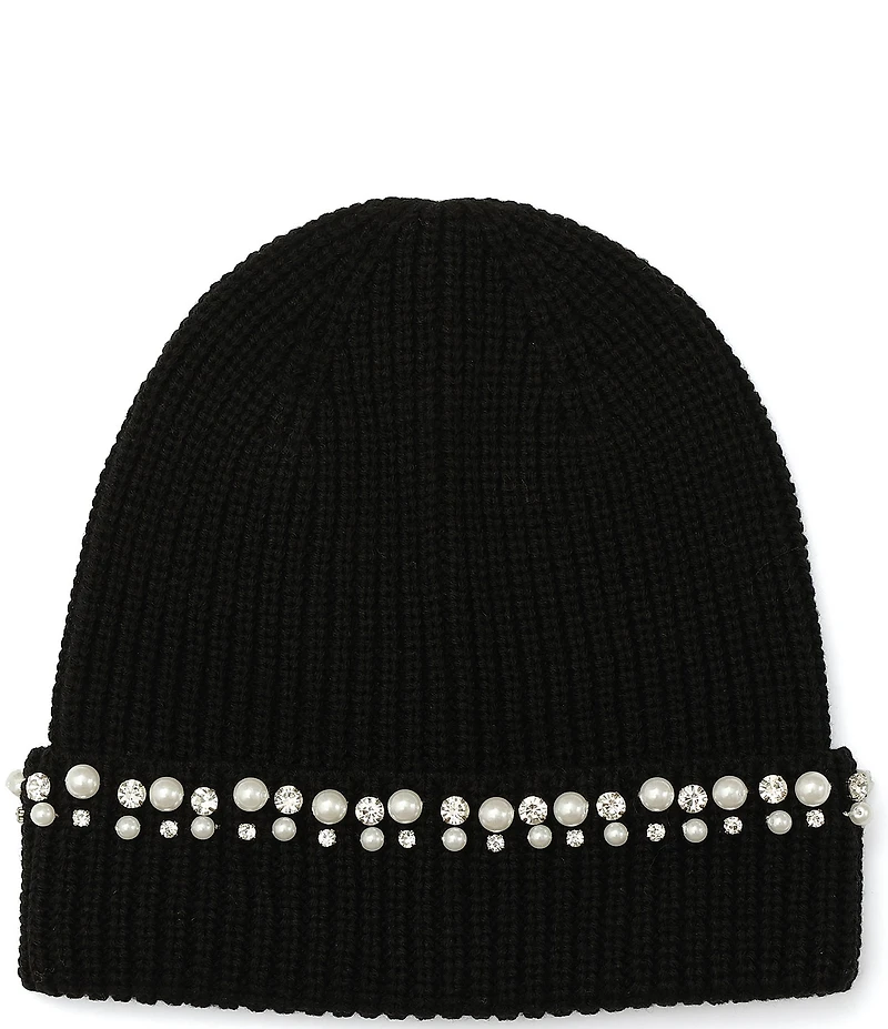 kate spade new york Stacked Embellished Cuff Knit Beanie