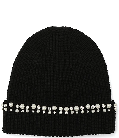 kate spade new york Stacked Embellished Cuff Knit Beanie