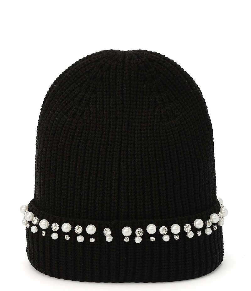 kate spade new york Stacked Embellished Cuff Knit Beanie