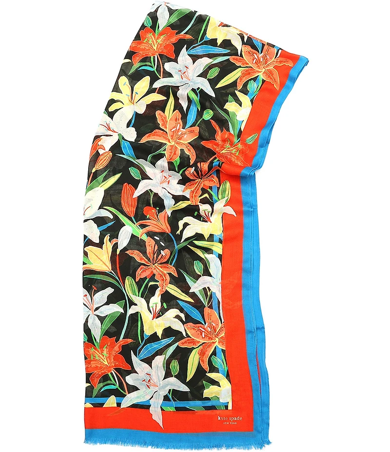 kate spade new york Summer Lilies Oblong Scarf