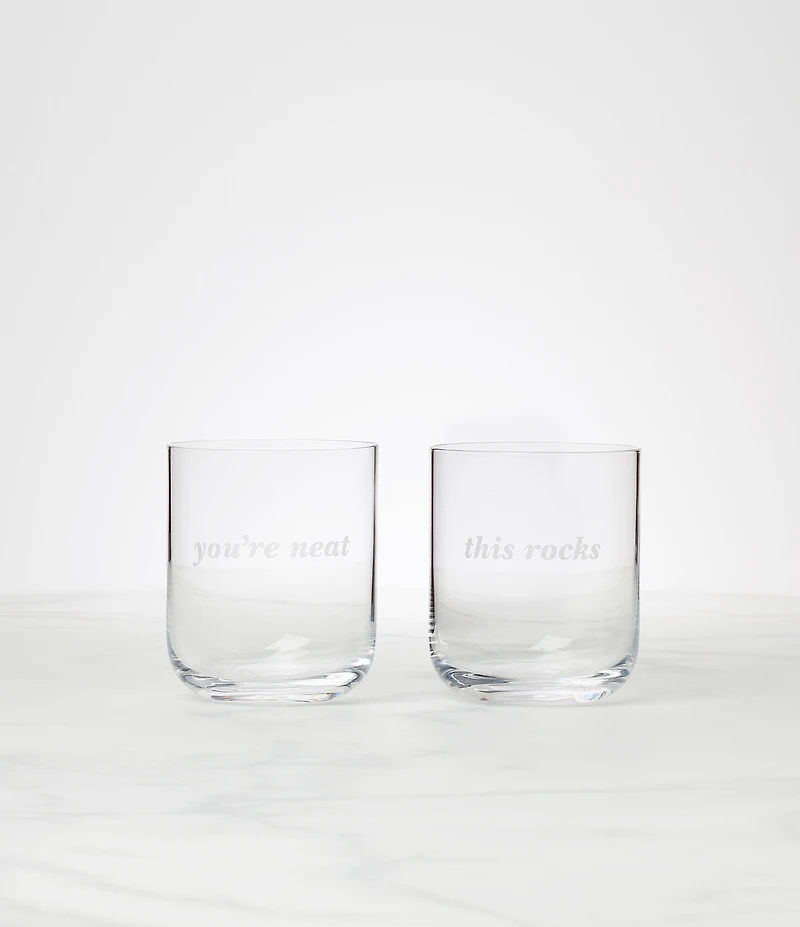 kate spade new york This Rocks & You're Neat, Double Old-Fashioned Glasses, Set of 2
