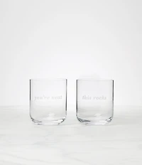 kate spade new york This Rocks & You're Neat, Double Old-Fashioned Glasses, Set of 2