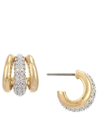 kate spade new york Tiny Twinkles Pave Trio Huggie Hoop Earrings
